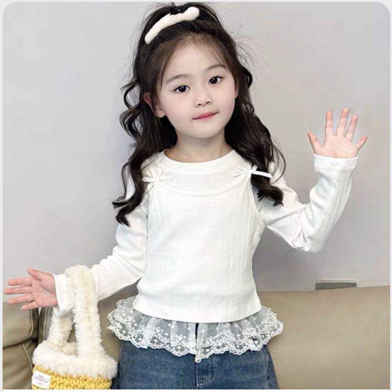Girls' Shirts, Autumn New Fashion, Stylish Baby Tops, Children's Long-Sleeved Shirts, Bottoming Shirts, Children's Shirts for Spring and Autumn