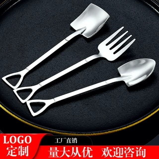 网红创意不锈钢西瓜铲铁锹勺甜品勺水果勺子冰淇淋勺雪糕勺兵工铲