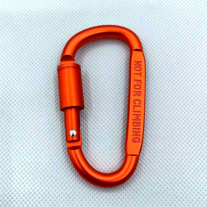Ventas directas de fábrica lado negrita plana N ° 8 con gancho de bloqueo mosquetón en forma de D tuerca colgante rápida hebilla de aleación de aluminio hebilla de mochila