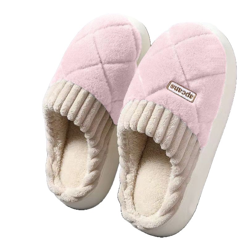 Zapatillas de algodón para hombres en invierno 2025 nuevo hogar con zapatillas de peluche antideslizantes calientes para mujeres en invierno