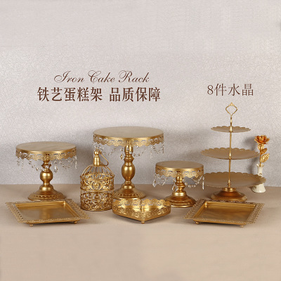 Estilo Europeo soporte de la torta de la boda taza de papel pastelería bandeja de la torta de la boda postre mesa de decoración de metal pastelería soporte 13-piece Set image 4