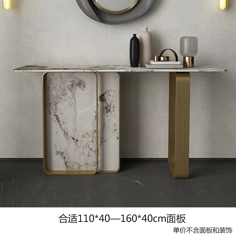 Ingeniería de lujo ligero de la pizarra de roca italiana pie de mesa de entrada moderna simple pasillo de entrada sala de estar frente a la pared vista final porche