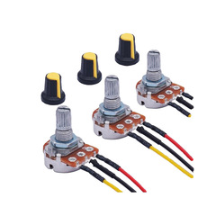 WH148电位器 带线带帽 B1KB2K B5K B10K B20K B50K B250K线长20CM