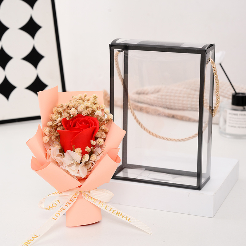 Romántica serie de estrellas llenas de rosas transparentes de flores de la eternidad caja de regalo de regalo de cumpleaños de San Valentín al por mayor