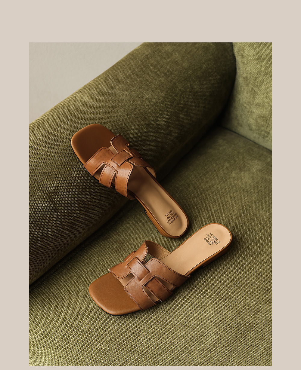 Sandal nữ da bò gót vuông thấp mũi vuông hở ngón phong cách Hàn Quốc — đen chi tiết 16