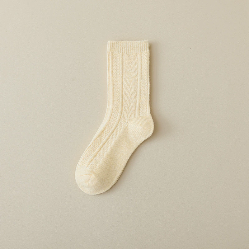 Warm woolen winter knee socks, mid-length