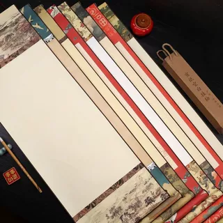 蜡染书法半生半熟宣纸空白卷轴微喷创作书法作品毛笔字挂轴加厚款