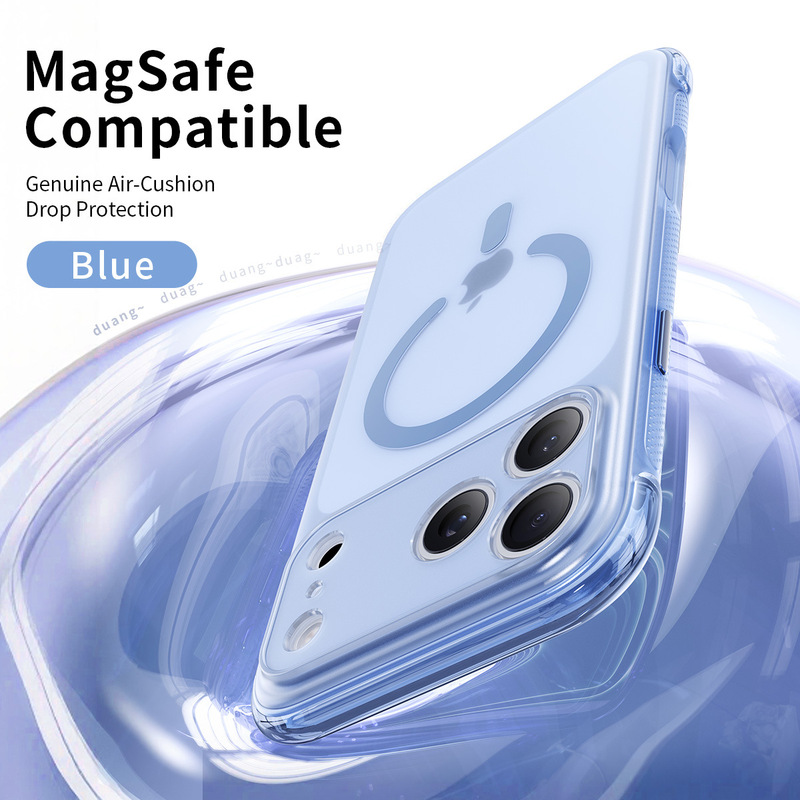 Cross-Border Applicable 18Promax Transparent Airbag Anti-Fall Case with Magnetic 360-Degree Rotating Stand 17Pro Phone Case Durable Cross-Border Applicable 18Promax Transparent Airbag Anti-Fall Case with Magnetic 360-Degree Rotating Stand 17Pro Phone Case Durable