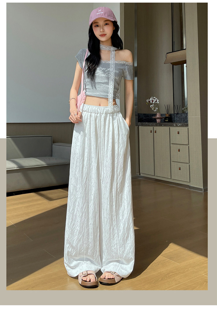 Quần culottes nữ ống rộng chất liệu lụa mỏng, phong cách cổ điển, dáng suông rủ — Phiên bản kéo dài của Rice Grey chi tiết 26