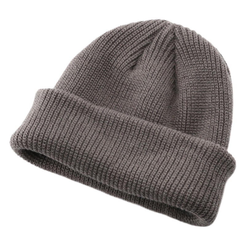 Q22 Korean Japanese Style Women's Autumn and Winter Solid Color Light Plate Curl Knitted Hat Outdoor Leisure Cold-proof Warm Wool Hat