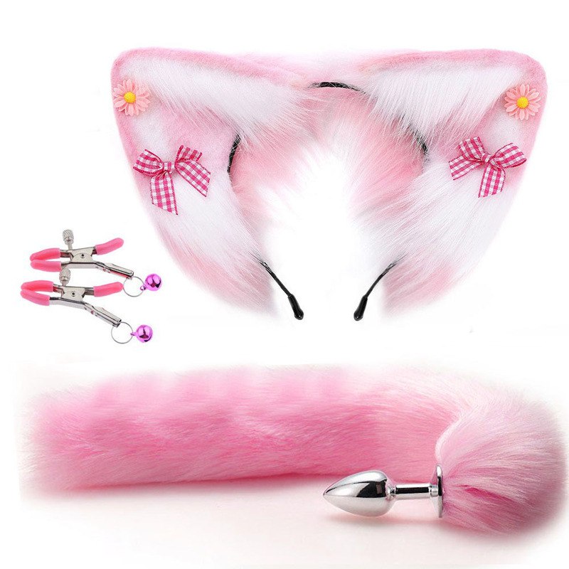 2022 New Product Fox Ear Hairpin Tail Anal Plug Set Three-Piece Adult Sex Toy 2022 New Product Fox Ear Hairpin Tail Anal Plug Set Three-Piece Adult Sex Toy