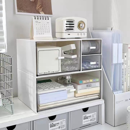 Cosmetic storage box desktop drawer-type transparent multi-layer storage box dust-proof and moisture-proof lipstick and skin care product storage rack