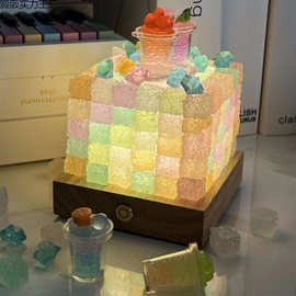 小红书同款ins高颜值夜光方糖氛围灯情侣糖果生日手工diy小礼物