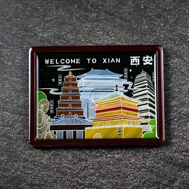 中国都市人気観光名所木製冷蔵庫マグネットカスタマイズされた文化的で創造的な北京パンダ diy マグネット強力な吸引|undefined