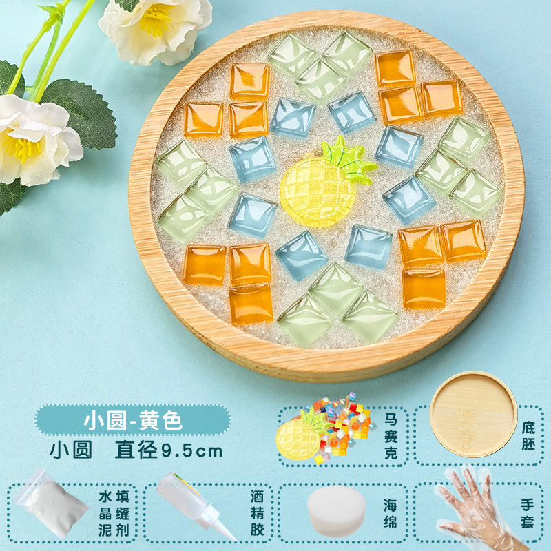 Nuevo producto bricolaje hecho a mano posavasos paquete de material mosaico padre-hijo creativo jardín de infantes pequeño regalo al por mayor juguetes educativos