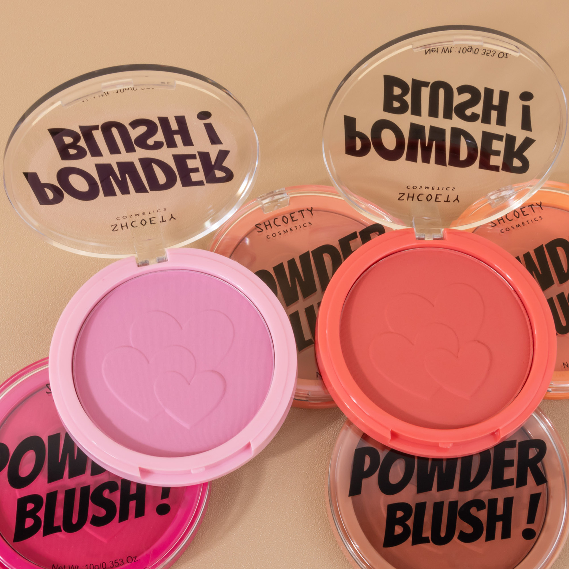 SHCOETY Cross-border Blush Powder Compact is natural and does not smudge, long-lasting complexion, matte and brightens blush palette, 6-color makeup undefined