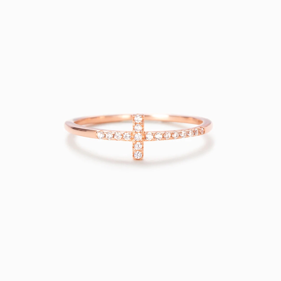 Rings Classification 10, 5 Ring Size 925 Sterling Silver Zircon Cross Rings