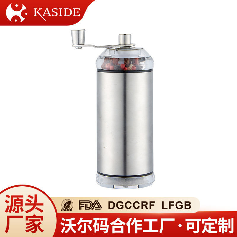 Amazon Seasoning Box Commercial Wholesale Manual Coffee Grinder Set Complete Set of Portable Stainless Steel Coffee Grinder