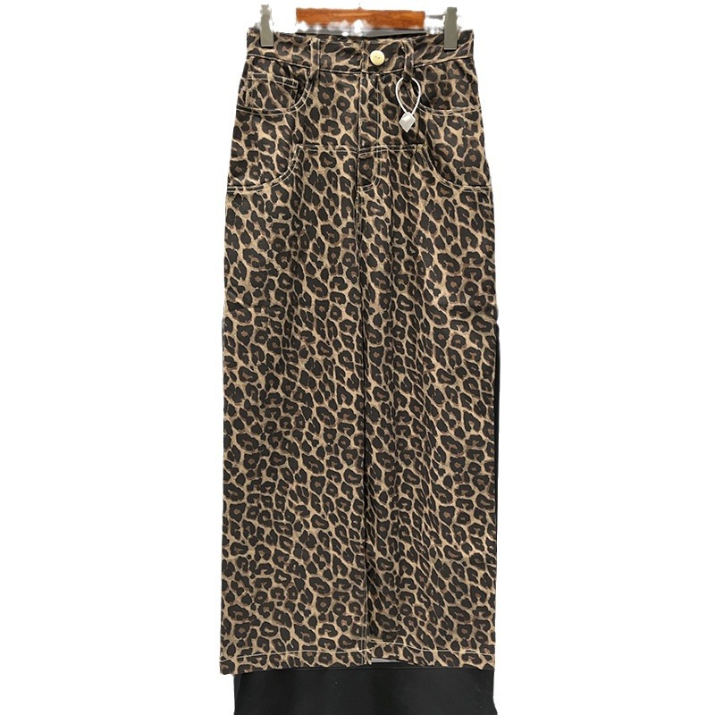 Conjunto de abrigo corto y pantalón para mujer, estampado leopardo, estilo moderno
