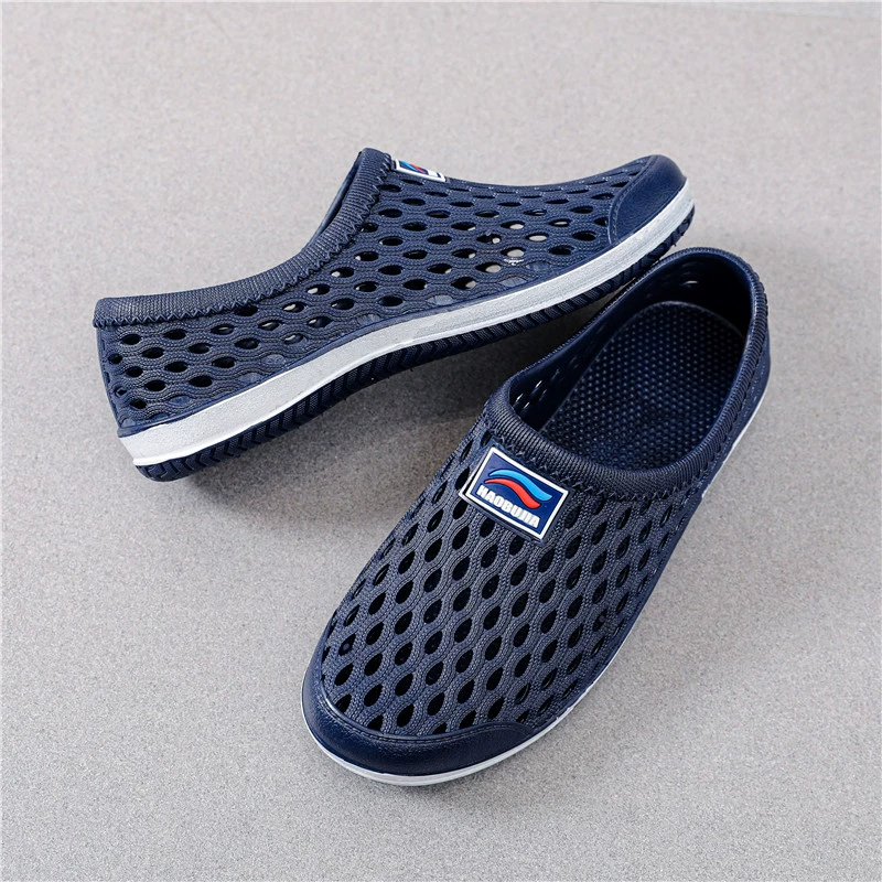 Мужская верхняя одежда, обувь с дышащими отверстиями, 2023, новая летняя Нескользящая пляжная обувь, комнатные сандалии для дрифта в Корейском стиле