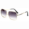 Fashionable quality square golden sunglasses, metal glasses, city style