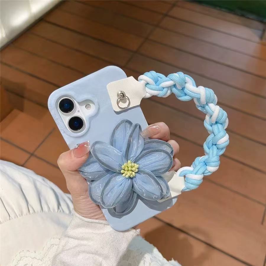 Pulsera de flores de encaje fresco de verano con iPhone14 Apple 16ProMax funda para teléfono móvil 15 patrón de piel 13 mujer