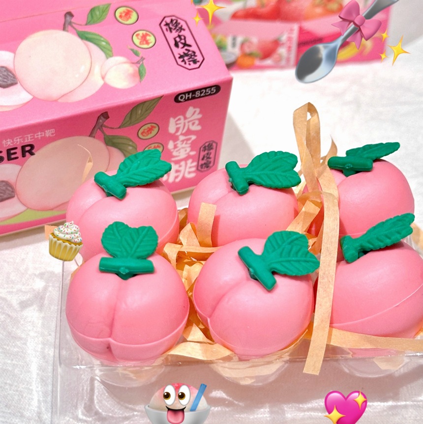 Nuevo juego de borrador de fruta de simulación, paquete expreso lindo, caja ciega de borrador de modelado divertido, limpia