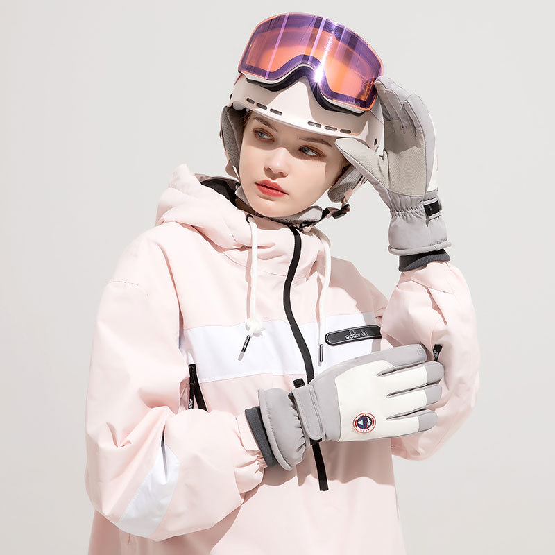 新款滑雪手套男士户外加绒加厚保暖电动车骑行防滑防水触屏手套女