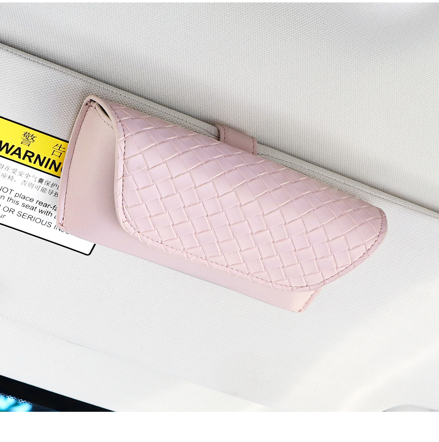 Car Glasses Case Sun Visor Woven Leather Sunglasses Clip Convenient Sunglasses Hanging Glasses Case New Glasses Clip
