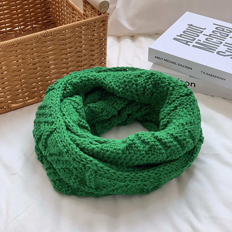 Bufanda otoño e invierno versátil 2025 versión coreana nueva lana unisex bufanda de lana tejida cubre cuello fabricante al por mayor.