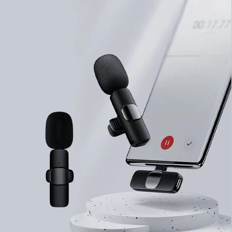 Clip de collar inalámbrico micrófono uno para dos teléfono móvil al aire libre micrófono vivo Bluetooth grabación radio reducción de ruido mini image 4