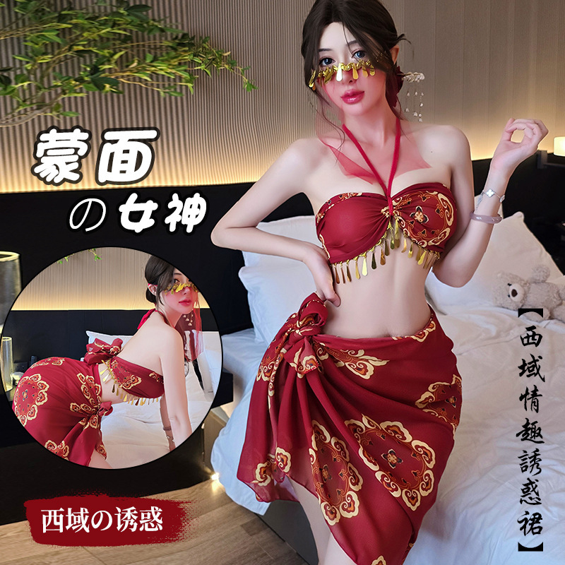 Long Night Sexy Lingerie Flying Dancing Girl Exotic Style Gold Stamped Tube Top Sexy Uniform Ancient Style Hanfu 1528