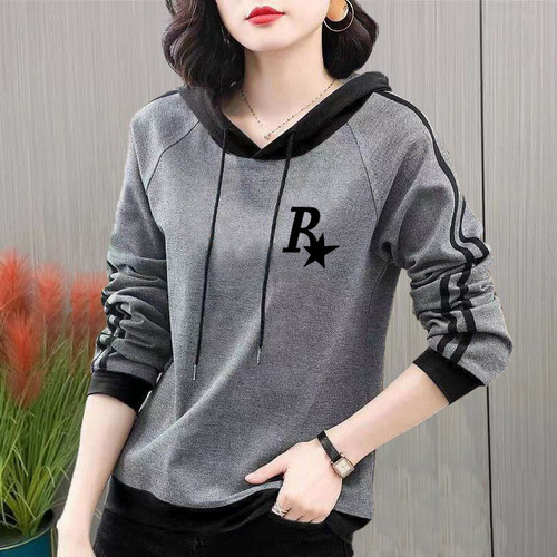 Women's Hooded Sweatshirt 2025 Spring and Autumn Style Korean Loose Youthful Long-Sleeved Women's Top Loose Mother's Upper Garment