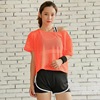 Sports breathable quick dry yoga clothing for gym, with short sleeve, for running