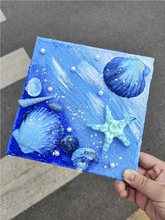 珍珠贝壳肌理画diy材料包 填充大海海洋丙烯手工团建儿童创意挂画