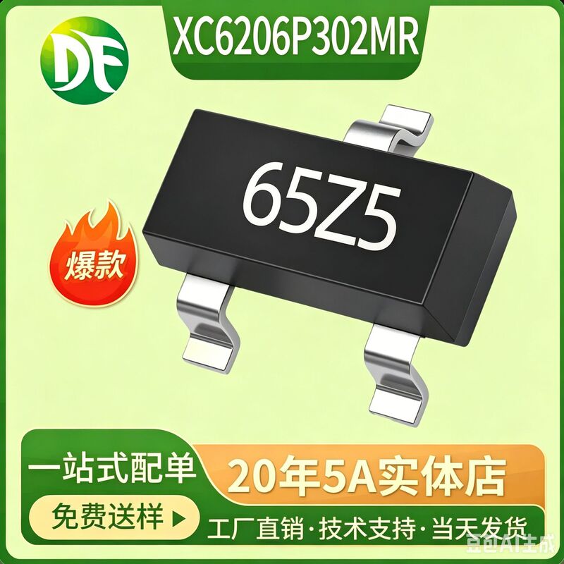 Xc6206P302Mr Silk Screen Printing 65Z5 6206-3.0 Ldo Voltage Regulator Ic Xc6206-3.0 Xc6206