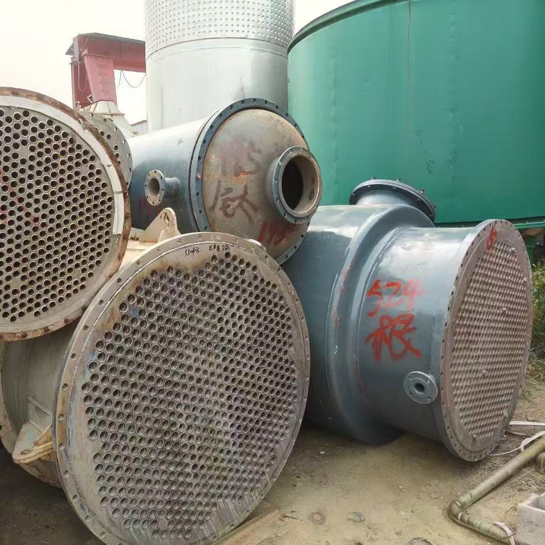 二手换热器冷凝器现货共计3000平方列管式冷凝器二手钛材冷凝器