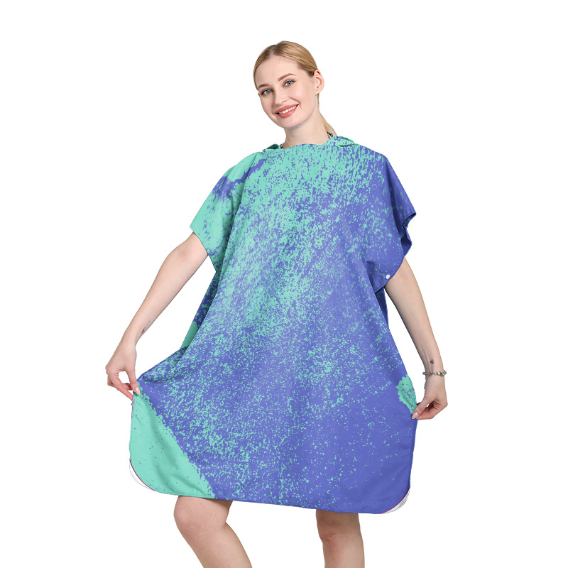 Amazon transfronterizo de microfibra Albornoz adulto capa de impresión digital con capucha Toalla de baño Toalla de playa al por mayor