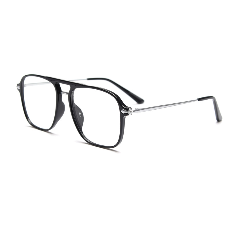 Unisex TR2134 Korean Style Double Bridge Aviator Glasses Frame Plain Prescription Frame Trendy Celebrity Street Style For Myopia_voghion.com