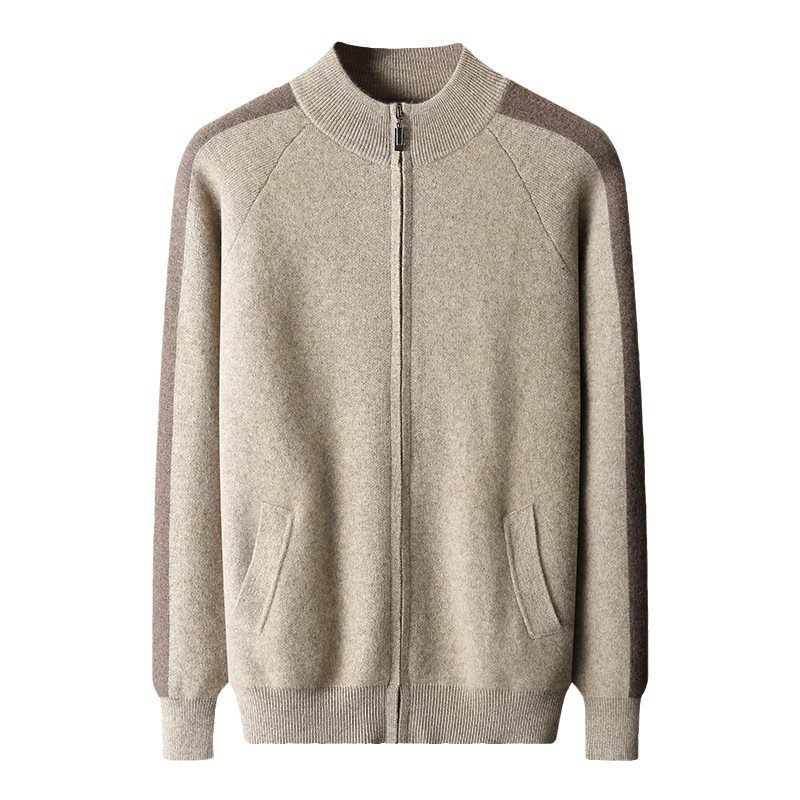 (2개) 마운틴 니트 스웨터 세트 2024 새로운 스타일 두꺼운 캐주얼 스포츠 남자 하프 하이 칼라 지퍼 니트 울 카디건 루즈