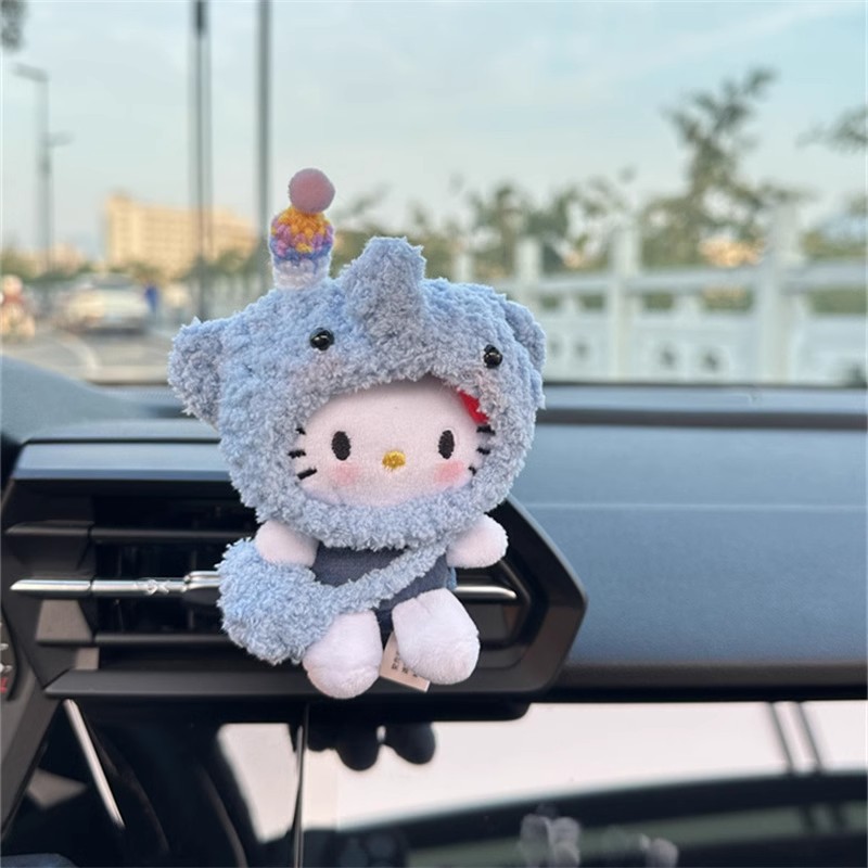 Decoración de aire acondicionado para automóviles accesorios de automóviles de dibujos animados elefante gorra Kitty decoración de salida de aire acondicionado adorable adornos de perfume para automóviles