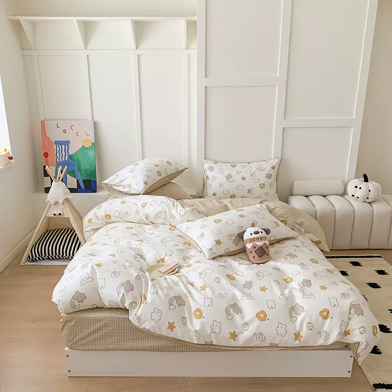 现货小批 斜纹印花布料 床品手工服装面料宝宝布 厂价直销