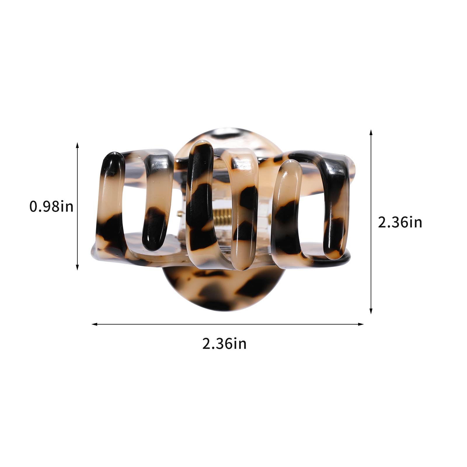 Frau Retro Leopard Acetatplatten Haarkrallen display picture 1