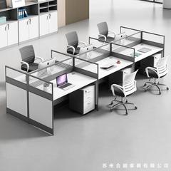 従業員テーブルオフィス従業員ステーション4人6人のシンプルな現代屏風カードのオフィステーブルと椅子の組み合わせ