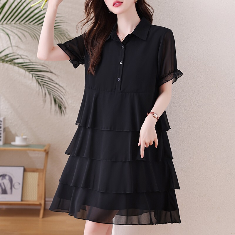 Plus-Size Shirt Dress for Women, New Style, Elegant, Slimming, Age-Reducing, Stylish Cake Dress