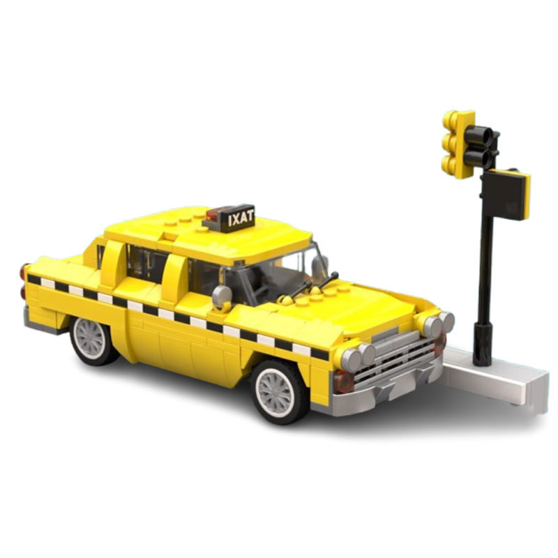 Taxi Building Block Construction Model Educational Toy Set_voghion.com