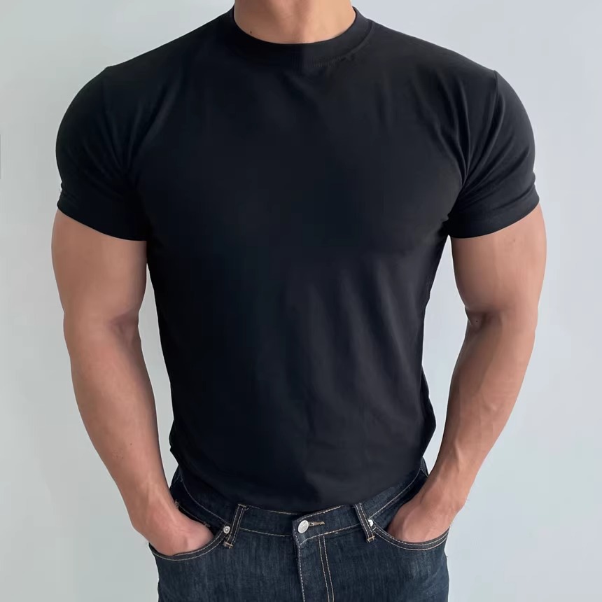 T-shirt uomo slim fit in cotone stile dapper per ufficio serata_voghion.com