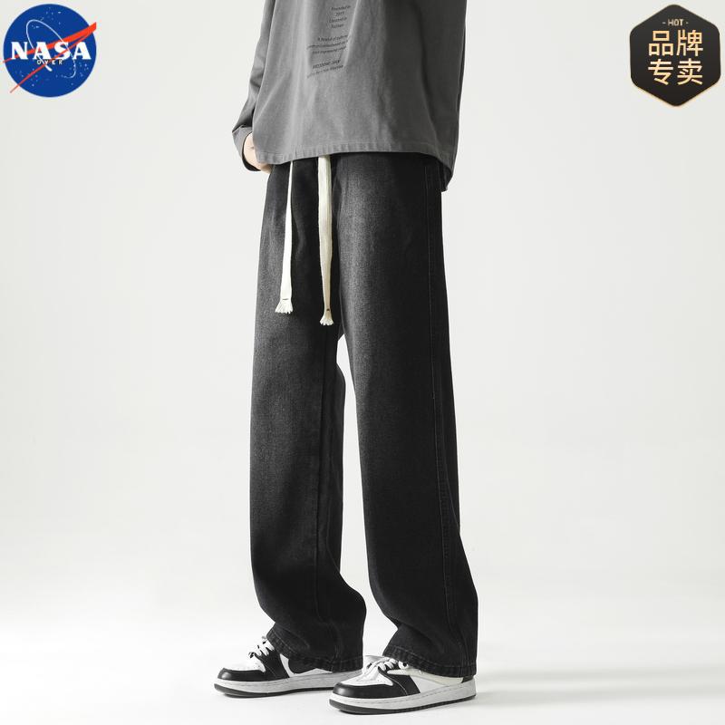 NASA品牌美式复古痞帅牛仔裤男2025春秋新款宽松直筒百搭休闲长裤