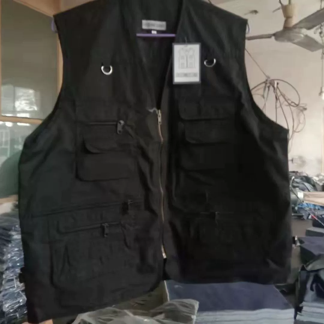 Мульти-карман жилет промывают жилет Материал полиэстер большой карман