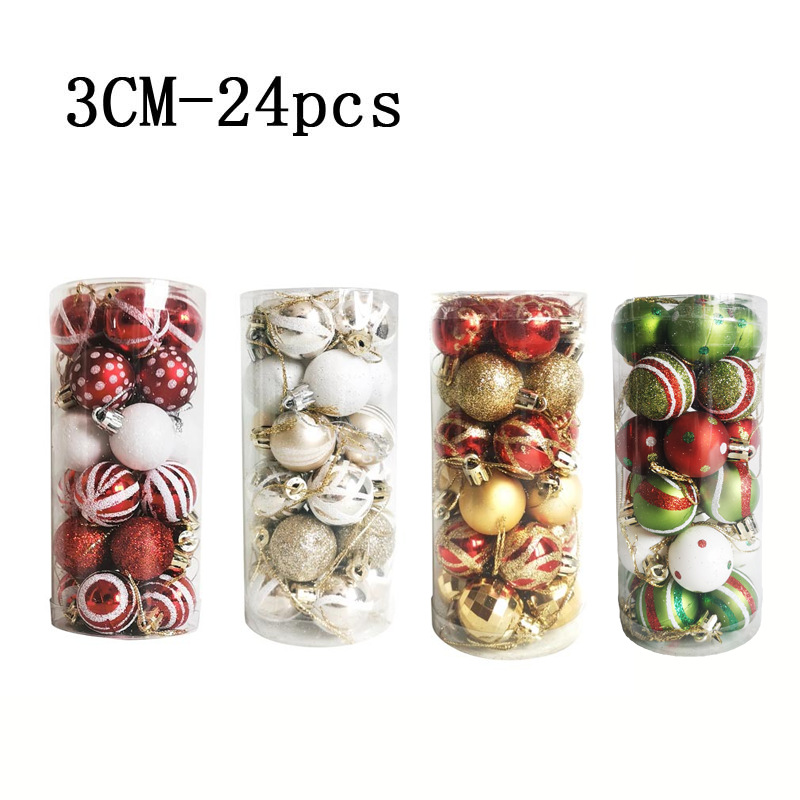 Navidad spot 3cm24 mini bolas de plástico chapeado bola pintada bola de Navidad colgante bola decorativa